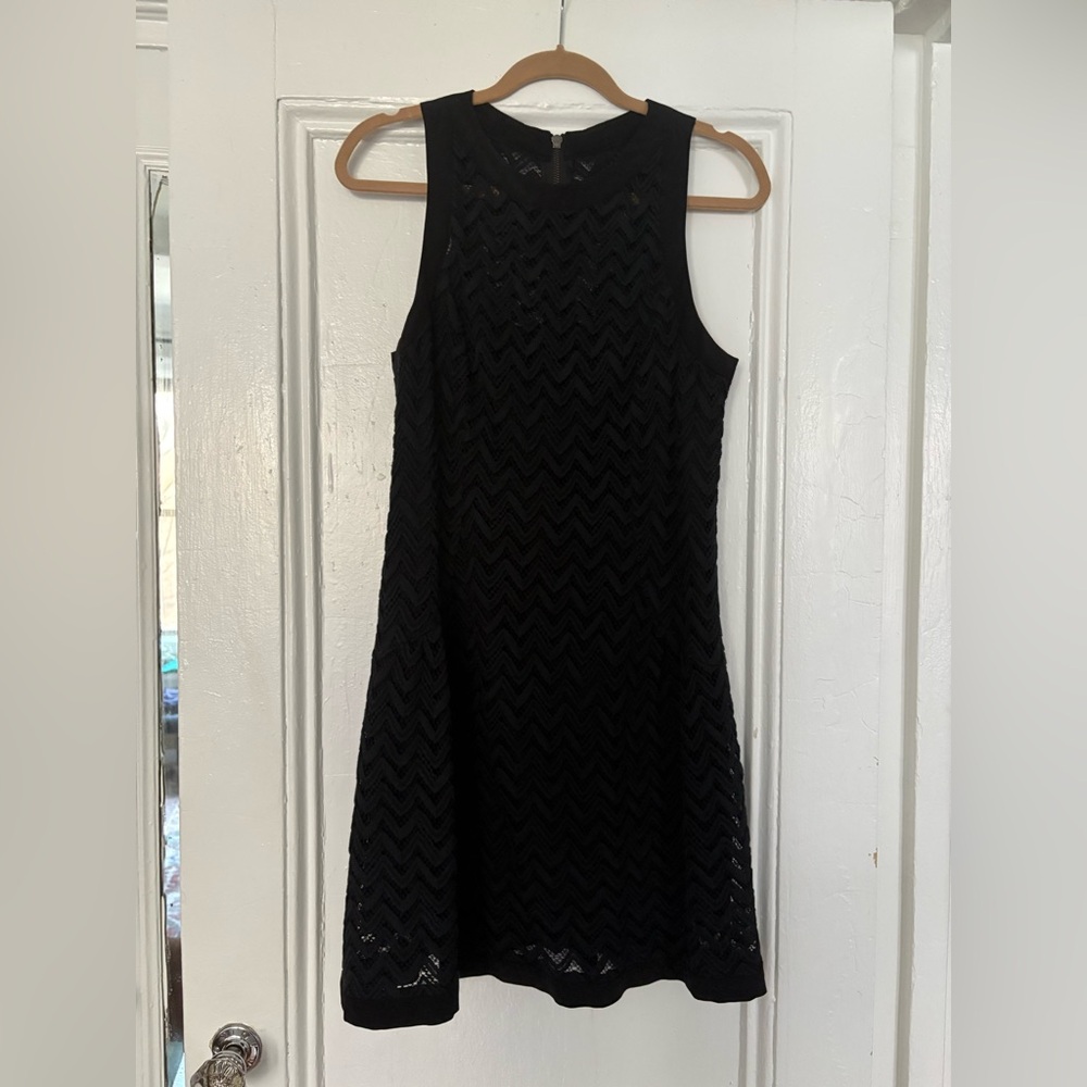 Nanette Lepore Black Chevron Mini Dress
